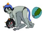  5_toes alien all_fours animal_humanoid ass_up black_hair blush breasts cat_humanoid dildo duo eyes_closed eyewear fangs feet feline female female/female female_on_top female_penetrated female_penetrating from_behind_position glasses grey_skin hair happy happy_sex homestuck humanoid humanoid_feet humanoid_hands humanoid_on_humanoid internal looking_pleasured mammal mounting ms_paint_adventures nepeta_leijon not_furry nude on_top penetration purple_tail rainbowsprinklesart sex sex_toy sharp_teeth shoulder_grab simple_background strapon teeth terezi_pyrope toes tongue tongue_out troll_(homestuck) vaginal vaginal_penetration white_background 