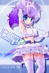 antennae blue_eyes elbow_gloves gloves jewelry lulu_(pop'n_music) necklace no_bra nukemichi pearl_necklace pop'n_music purple_hair skirt solo star thighhighs 