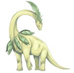  bad_pixiv_id bayleef brachiosaurus dinosaur gen_2_pokemon inumimi_moeta no_humans pokemon pokemon_(creature) realistic 