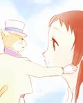  1girl animal_ears cat cat_ears face furry gloves happyhana hat neko_no_ongaeshi profile smile studio_ghibli the_baron white_gloves yoshioka_haru 