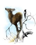  2010 avian bird black_nose brown_fur cervine digital_media_(artwork) fur kur0i kuroi-kisin mammal standing 