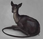  2016 black_nose brown_fur cervine detailed_background digital_media_(artwork) feral fur hooves hybrid kur0i kuroi-kisin lying mammal solo 