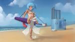  barefoot blue_hair dancer dunk_tank heterochromia karakasa_obake tatara_kogasa umbrella 