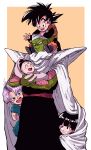  4boys :d ^_^ baby baby_carry black_eyes blanket blue_eyes brothers cape carrying closed_eyes dragon_ball dragon_ball_super dragon_ball_z father_and_daughter happy hiding looking_down multiple_boys nervous open_mouth pan_(dragon_ball) piccolo pink_background pointy_ears ponytail purple_hair short_hair siblings simple_background sitting_on_shoulder smile son_gohan son_goten spiked_hair standing suzuki_zentarou sweatdrop time_paradox trunks_(dragon_ball) turban two-tone_background under_clothes upper_body white_background 