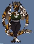  african_wild_dog anthro big_breasts breasts canine clothed clothing dbd dragon female horn hybrid looking_at_viewer mammal solo standing wings 