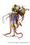  armlet dark_skin fish flat_chest full_body jug looking_at_viewer monster_girl official_art over_shoulder pitchfork rope sandals scylla simple_background solo standing tentacle_hair tentacles white_background yuba_no_shirushi zenmaibook 