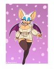  bat big_breasts breasts cleavage_cutout clothing eyeshadow female keyhole_turtleneck legwear looking_at_viewer makeup mammal omegasunburst open_mouth rouge_the_bat solo sonic_(series) sweater thigh_highs wings 