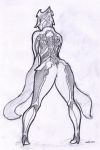  alien butt clothing faceless female footwear high_heels humanoid monochrome pencil_(artwork) pussy rear_view saidra shoes simple_background solo tenno traditional_media_(artwork) video_games warframe 