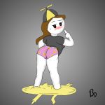  bootydox clothed clothing embarrassed female hat hi_res humanoid let_me_explain_studios not_furry panties pants_down partially_clothed pink_panties public rebecca_parham shirt solo t-shirt underwear youtuber 