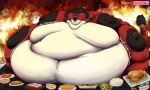  2018 anthro cat feline fire food hell holidays invalid_tag mammal morbidly_obese nakoo obese overweight sabertooth_(disambiguation) thanksgiving 