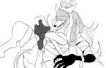  anthro antlers beast_(bloodborne) black_and_white bloodborne breasts canine claws female fromsoftware horn mammal monochrome paperclip_(artist) solo veil vicar_amelia 