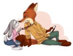  &lt;3 boop canine cellphone disney duo female fox judy_hopps lagomorph male male/female mammal necktie_pull nick_wilde nose_boop phone rabbit secret-soup simple_background white_background zootopia 