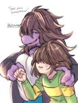  2018 anthro clothed clothing deltarune digital_media_(artwork) female hair human kris_(deltarune) male mammal meshiokk_(artist) reptile scalie simple_background smile susie_(deltarune) video_games 