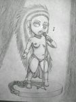  anthro ash_(sing) bracelet chained clothed clothing ear_piercing female jewelry lingerie mammal microphone musical_note neckwear nipple_piercing nipples nsfy_(artist) pencil_(artwork) piercing porcupine rodent sing_(movie) singing slave solo topless traditional_media_(artwork) 