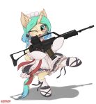  clothing equine female girl&#039;s_frontline gun h&amp;k_g36 horn horse maid_uniform mammal orang111 pony ranged_weapon rifle unicorn uniform weapon 