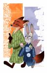  canine clothing disney duo female flower fox hi_res japanese_clothing judy_hopps kimono lagomorph male mammal nick_wilde plant rabbit secret-soup zootopia 