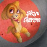  2018 canine cub dog female fur mammal mousetache nose_art paw_patrol skye_(paw_patrol) young 