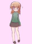  1girl black_eyes brown_hair child glasses ikkyuu sweater 