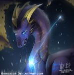  2018 banicsidy black_lips blue_eyes digital_media_(artwork) dragon feral horn no_sclera solo spines teeth 