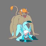  anthro anthrofied baseball_cap bovine canine cattle chris_weller duo eeveelution fur glaceon hair hat hi_res horn male male/male mammal nintendo nude open_mouth penetration pok&eacute;mon pok&eacute;mon_(species) sex tongue tongue_out unknown_artist video_games 