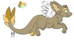  brown_fur dutch_angel_dragon dutchie feathers flying fur male smile solo wings 