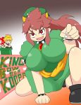  boots bowser_peach bowsette breasts bright_pupils character_name collar crown fangs gem highres knees large_breasts long_hair mario_(series) multiple_girls new_super_mario_bros._u_deluxe pearl_earrings piranha_plant ponytail possessed princess_peach prototype red_eyes red_hair senkou_(shippai_shoukan) shaded_face spiked_collar spikes super_crown super_mario_odyssey warp_pipe 