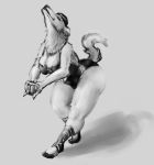  borzoi canine clothed clothing digital_media_(artwork) dog female ironwood mammal roksana simple_background stretching wide_hips 