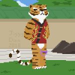  2018 animated anthro bottomless brown_fur clothed clothing digital_media_(artwork) ejaculation eyes_closed feline female fur jiggydino kung_fu_panda mammal master_tigress masturbation multicolored_fur no_sound open_mouth orange_fur orgasm pixel_(artwork) pixel_animation pussy pussy_ejaculation pussy_juice resisting_orgasm sex_toy solo striped_fur stripes tiger tongue vibrator white_fur yellow_eyes 