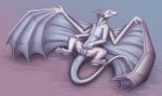  2019 alli blush claws dragon female feral fur furred_dragon lying membranous_wings nude on_back pawpads paws presenting pussy shadarrius solo spread_legs spreading white_fur wings 