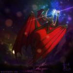  2018 banicsidy claws digital_media_(artwork) dragon feral flying membranous_wings night outside scalie sky solo spines star starry_sky western_dragon wings 