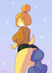  animal_crossing animated anthro breasts butt canine chelodoy clothing dog faceless_male female human human_on_anthro interspecies isabelle_(animal_crossing) loop male male/female mammal nintendo pussy pussy_juice shih_tzu skirt video_games 