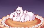  anthro big_breasts big_butt breasts butt caprine female food goat mammal meganemausu nude pie slightly_chubby solo toriel undertale video_games 