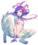  :p aqua_skin arm_support bangs between_legs black_background breasts breasts_apart commentary feversea flower full_body hair_flower hair_ornament head_tilt highres knee_up league_of_legends legs_apart licking_lips lips lizard_girl lizard_tail looking_at_viewer monster_girl multicolored_hair navel neeko_(league_of_legends) nipples nude pink_hair purple_hair pussy short_hair small_breasts soles solo spots spread_legs streaked_hair swept_bangs tail tongue tongue_out transparent_background two-tone_skin yellow_eyes 