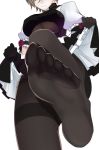  black_gloves black_legwear black_panties breasts dress feet flower frills gloves head_out_of_frame honkai_impact horns lace lace-trimmed_panties lifted_by_self maid panties panties_under_pantyhose pantyhose pdc_(pixiv_32635440) petticoat puffy_short_sleeves puffy_sleeves red_flower red_rose rita_rossweisse rose see-through short_hair short_sleeves smile soles solo thighband_pantyhose toes underboob underwear 