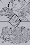  ? anthro avian black_and_white canine english_text feathers feral floof fox gryphon humor mammal mirsathia_(artist) monochrome nude resolute reyna_(forfaox) short_comic surprise text 