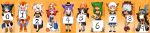  6+girls animal_ears bangs bare_shoulders black_eyes black_hair blonde_hair blue_eyes blush cat_ears cat_tail counter_girls footwear gelbooru green_eyes hair_ribbon legwear long_hair looking_at_viewer meta multiple_girls number purple_hair ribbon short_hair sitting skirt smile tail thighs twintails white_hair 