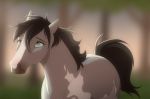  2018 black_hair digital_media_(artwork) dvixie equine feral green_eyes hair horse mammal solo standing 