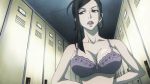  animated animated_gif black_hair bra breasts cleavage deadman_wonderland large_breasts locker locker_room makina_(deadman_wonderland) underwear undressing 