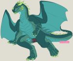  2018 anthro dragon green_scales horn male nakoo penis scales scalie sketch wings 