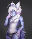  2018 animated anthro bulge cat clothed clothing digital_media_(artwork) feline fur hair looking_at_viewer male mammal solo standing topless underwear villmix white_mane 