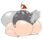  2018 anthro areola avian big_breasts big_butt bird breasts brown_hair butt digital_media_(artwork) eyeshadow feathers female hair huge_breasts huge_butt hyper hyper_breasts looking_at_viewer makeup nipples nude ostrich overweight overweight_female sheila_(vdisco) simple_background solo thick_thighs towel vdisco voluptuous wide_hips 