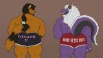  2018 anthro beard big_butt butt cat claws clothing digital_media_(artwork) dragon duo english_text facial_hair feline fur hair hi_res kinggatorbeast long_hair looking_at_viewer looking_back maine_coon male male/male mammal muscular muscular_male open_mouth presenting scalie simple_background smile text thick_thighs tongue underwear zeus_hartline 