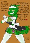  ! &lt;3 2018 5_fingers anthro argonian biped breasts brown_background brown_eyes camel_toe choker cleavage clothed clothing clothing_lift dialogue dress drooling english_text eyebrows eyelashes female gloves green_horn green_scales green_spots green_tail headband horn legwear lifts-her-tail looking_at_viewer lusty_argonian_maid maid_uniform multicolored_scales non-mammal_breasts ok_sign panties poethewondercat pointing portrait reptile saliva scales scalie simple_background skimpy skirt skirt_lift smile solo spots spotted_scales spotted_tail standing stockings teeth text the_elder_scrolls thigh_highs three-quarter_portrait two_tone_tail underwear uniform upskirt video_games 