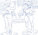  1girl ass breasts comic english_text sketch space_jim_(mimic) tagme text video_game 