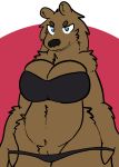  2018 anthro bear big_breasts breasts cleavage clothed clothing female fur hair mammal pussy slightly_chubby solo standing trout_(artist) underwear undressing 
