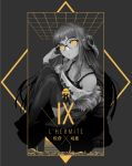  ahoge bangs blunt_bangs camisole commentary_request from_side glasses godsh0t greyscale headphones jacket legs_together limited_palette long_hair looking_at_viewer looking_to_the_side monochrome off_shoulder persona persona_5 sakura_futaba solo thighhighs yellow_eyes 