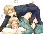  2boys axis_powers_hetalia berwald_oxenstierna blonde_hair clothed_sex eyes_closed finland finland_(hetalia) glasses male_focus multiple_boys sex short_hair sweden sweden_(hetalia) tino_vainamoinen yaoi 