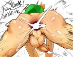  1boy all_fours anus ass bent_over cum cum_in_ass cum_inside from_behind hat invisible_penis link nintendo penis simple_background solo testicles the_legend_of_zelda white_background 