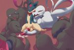  anus bandanna blush cum female group group_sex handjob jokoifu male nintendo orgy penis pok&eacute;mon pok&eacute;mon_(species) quilava salazzle sex shiny_pok&eacute;mon simple_background video_games 