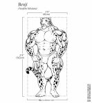 2018 abs anthro areola benji_(character) big_arms big_muscles bulge clouded_leopard ear_piercing feline front_view mainlion male mammal monochrome muscular muscular_male pecs piercing solo spots standing thick_thighs 